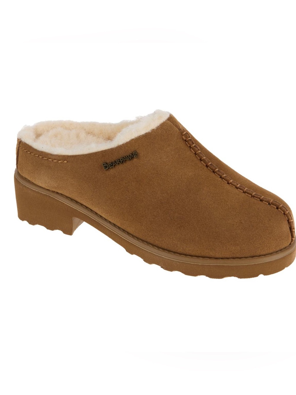 BearPaw Women's Chestnut Suede Shearling-Lined Mule